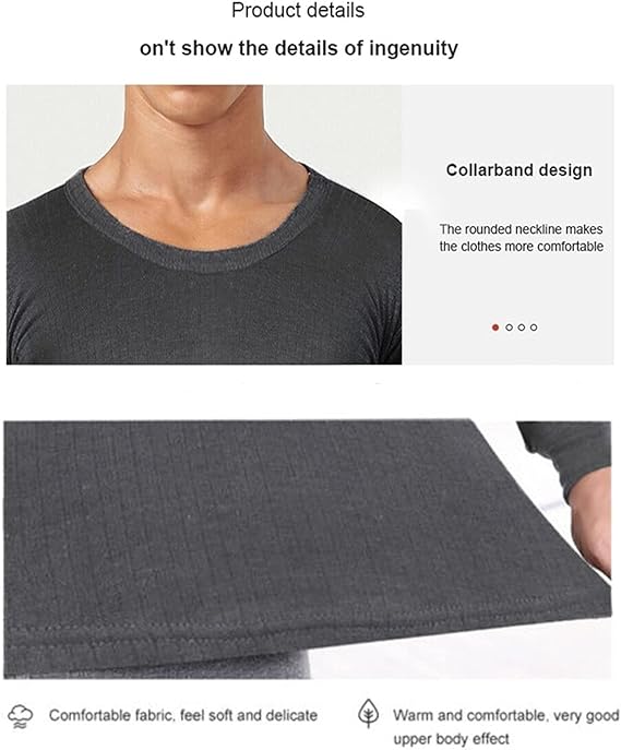 Set of Mens Thermal Half Sleeve T-Shirt Vest & Long johns Winter Underwear Warm Plain Top Base Layer