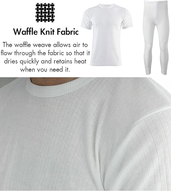Set of Mens Thermal Half Sleeve T-Shirt Vest & Long johns Winter Underwear Warm Plain Top Base Layer