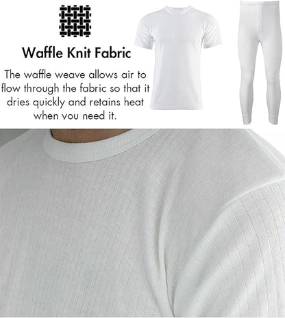 Set of Mens Thermal Half Sleeve T-Shirt Vest & Long johns Winter Underwear Warm Plain Top Base Layer
