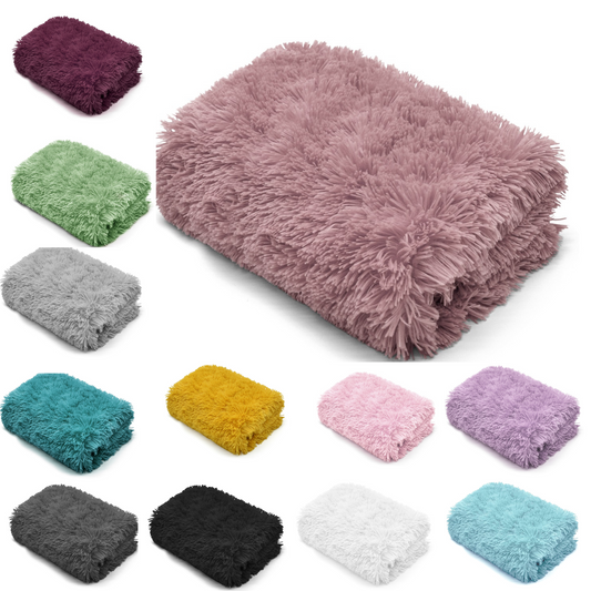 Lush Long Pile Super Soft Cosy Throw – Sofa Bed Fleece Blanket Double King