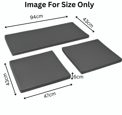 Waterproof Replacement Cushion Set for Rattan Chairs 3pc with Zipper Cover Durable, Easy Clean Seat Pads for Indoor/Outdoor Garden, Patio, Dining Room, Office Chairs & Sofas Water Repellent Polyester, Comfy Seat Pads, Replacement Bundle, Removable Cover