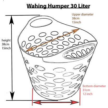 30L Plastic Laundry Basket With Handles Flexi Large Storage Round Hipster Hamper For Clothes Nursery & Home Organisation 13 Colours