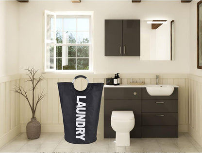 90L Large Collapsible Laundry Basket with Handles Large Washing Laundry Hamper Foldable Wash Bin Waterproof Clothes Bag Storage Bucket (6 Colors) for Bedroom & Bathroom