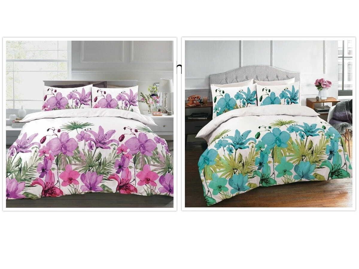 Lily Polycotton Duvet Cover Set – Soft Quilt Bedding Set with Pillowcases Single, Double, King, SuperKing