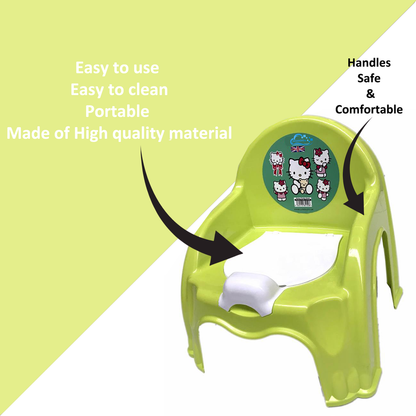 Children Potty Chair Plastic Kids Toddlers Toilet Trainer Seat Portable Potty Training Seat with Handles Splashguard Removable Lid & Backrest