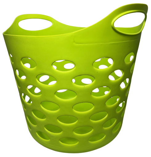 30L Plastic Laundry Basket With Handles Flexi Large Storage Round Hipster Hamper For Clothes Nursery & Home Organisation 13 Colours