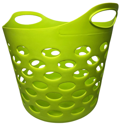 30L Plastic Laundry Basket With Handles Flexi Large Storage Round Hipster Hamper For Clothes Nursery & Home Organisation 13 Colours