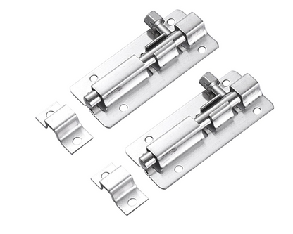 2 Pc Door Lock Bolt with Screws Stainless Steel Gate Lock
