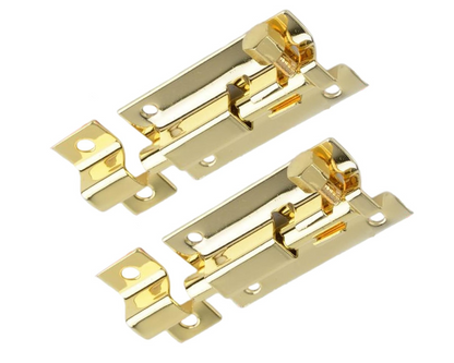 2 Pc Door Lock Bolt with Screws Stainless Steel Gate Lock
