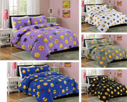 Icon Emoji Duvet Cover Printed Kids Bedding Set