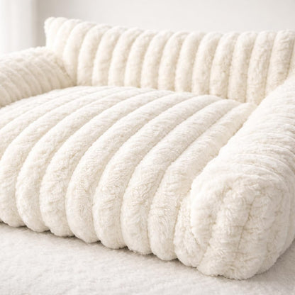 Luxury Orthopaedic Dog Sofa Bed – Plush Cream Couch Bed for Small & Medium Dogs (86cm)