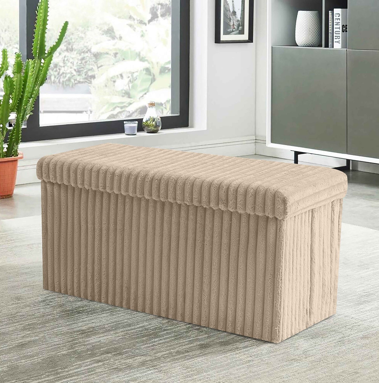 Premium Ottoman Storage Box House Pouffes Bench Seat Foldable Foot Stool UK Size