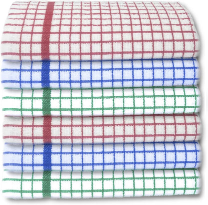 100% Cotton Terry Towelling Tea Towels | Pack of 6 | Kitchen Hand Towels Dish Cloth Super Absorbent Soft Touch
