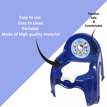 Children Potty Chair Plastic Kids Toddlers Toilet Trainer Seat Portable Potty Training Seat with Handles Splashguard Removable Lid & Backrest