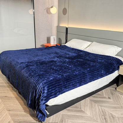 Ribbed Throws Fleece Blanket Chunky Cord Faux Fur Large Size Sofa Bed Corded