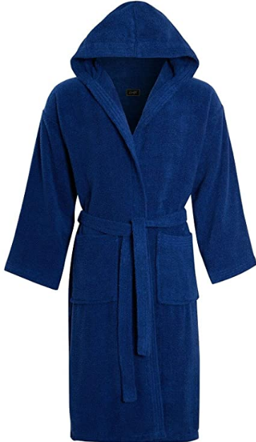 Mens Womens Hooded Bathrobe 100% Soft Cotton Terry Towelling Dressing Gown House Coat