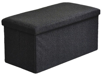 Ottoman Folding Boucle Storage Box Teddy Bear Collapsible Toy Chest
