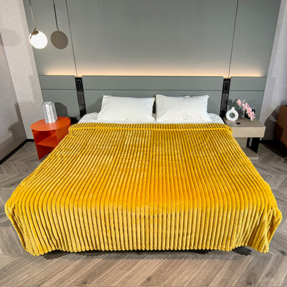 Ribbed Throws Fleece Blanket Chunky Cord Faux Fur Large Size Sofa Bed Corded