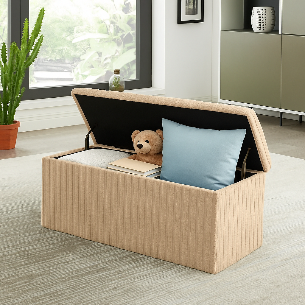 Premium Ottoman Storage Box House Pouffes Bench Seat Foldable Foot Stool UK Size