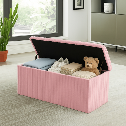 Premium Ottoman Storage Box House Pouffes Bench Seat Foldable Foot Stool UK Size