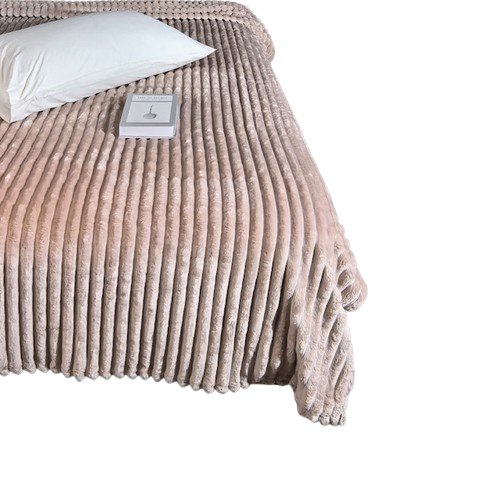 Ribbed Throws Fleece Blanket Chunky Cord Faux Fur Large Size Sofa Bed Corded