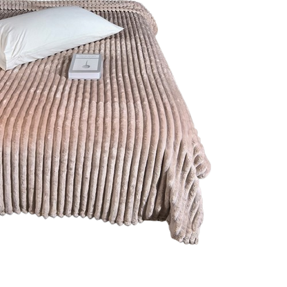 Ribbed Throws Fleece Blanket Chunky Cord Faux Fur Large Size Sofa Bed Corded