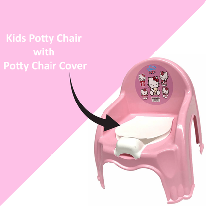 Children Potty Chair Plastic Kids Toddlers Toilet Trainer Seat Portable Potty Training Seat with Handles Splashguard Removable Lid & Backrest