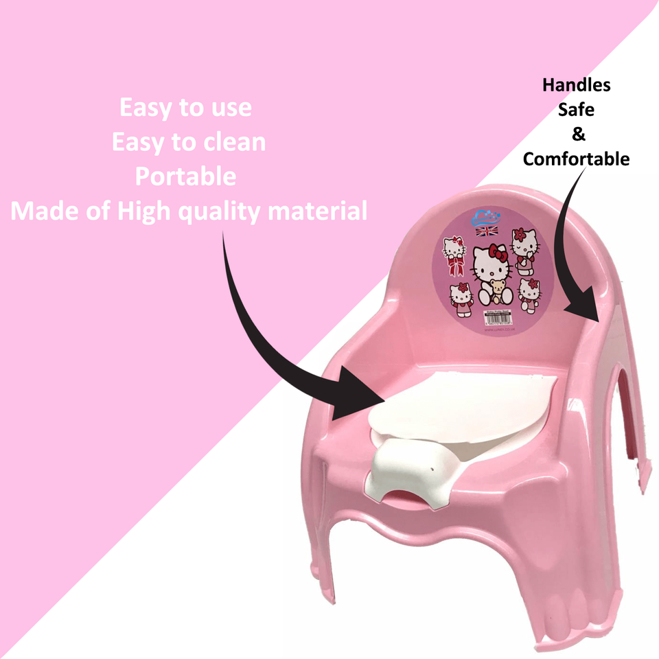 Children Potty Chair Plastic Kids Toddlers Toilet Trainer Seat Portable Potty Training Seat with Handles Splashguard Removable Lid & Backrest