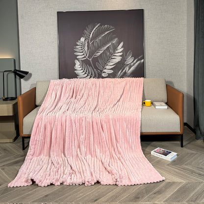 Ribbed Throws Fleece Blanket Chunky Cord Faux Fur Large Size Sofa Bed Corded