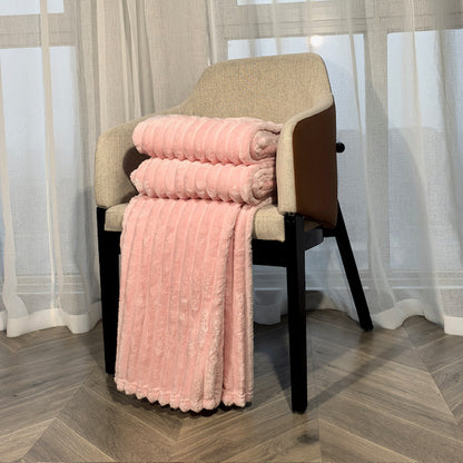 Ribbed Throws Fleece Blanket Chunky Cord Faux Fur Large Size Sofa Bed Corded