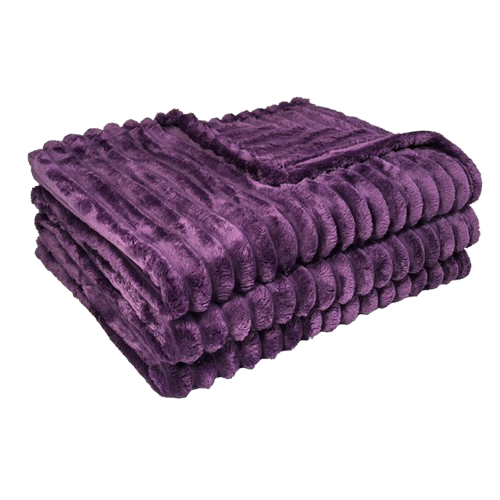 Ribbed Throws Fleece Blanket Chunky Cord Faux Fur Large Size Sofa Bed Corded