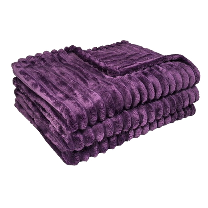 Ribbed Throws Fleece Blanket Chunky Cord Faux Fur Large Size Sofa Bed Corded
