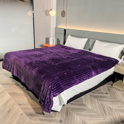 Ribbed Throws Fleece Blanket Chunky Cord Faux Fur Large Size Sofa Bed Corded