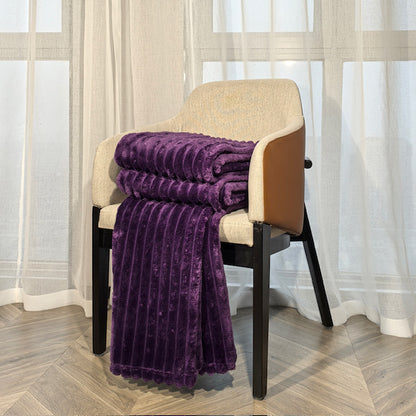 Ribbed Throws Fleece Blanket Chunky Cord Faux Fur Large Size Sofa Bed Corded