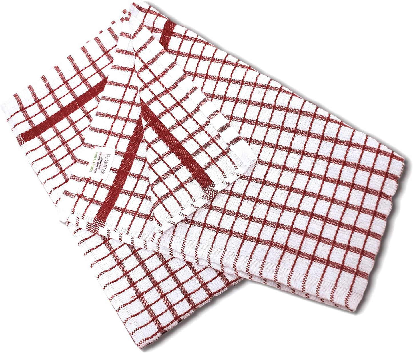 100% Cotton Terry Towelling Tea Towels | Pack of 6 | Kitchen Hand Towels Dish Cloth Super Absorbent Soft Touch