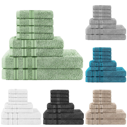 8 Piece Towels Bale Set 100% Cotton 600 GSM Ritz Highly Absorbent & Quick Dry Super Soft Bathroom Towel Sets