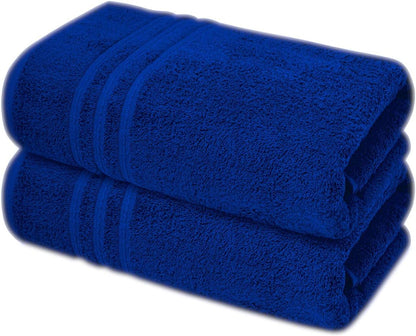 Pack of 2 Extra Large Jumbo Bath Sheets - Beach Towels 100% Cotton  Huge Size (85 x 200 cm)