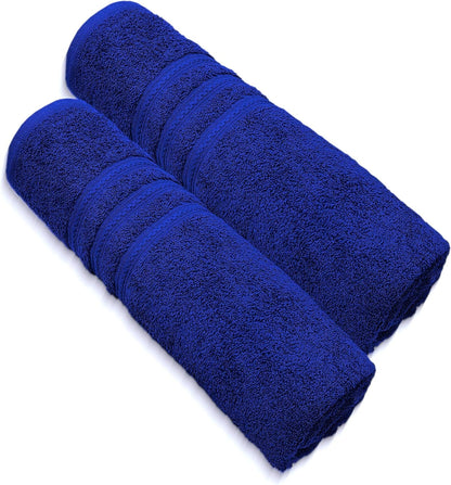 Pack of 2 Extra Large Jumbo Bath Sheets - Beach Towels 100% Cotton  Huge Size (85 x 200 cm)