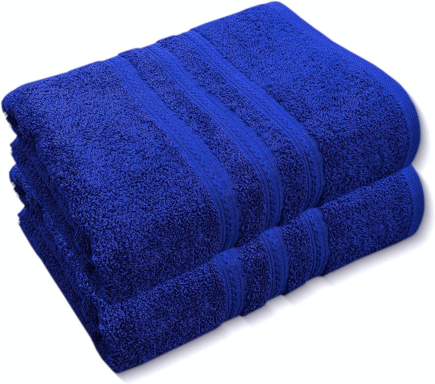 Pack of 2 Extra Large Jumbo Bath Sheets - Beach Towels 100% Cotton  Huge Size (85 x 200 cm)