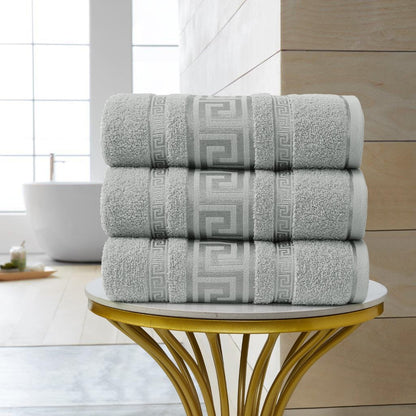 Regent Greek Towels – 100% Egyptian Cotton Towel Set – Luxury Hotel Quality Bath Towels – Soft & Absorbent – Large, Hand & Face Towels – Quick Dry –Bath Sheet, Bath Towel, Face Towel, Jumbo Bath Sheet