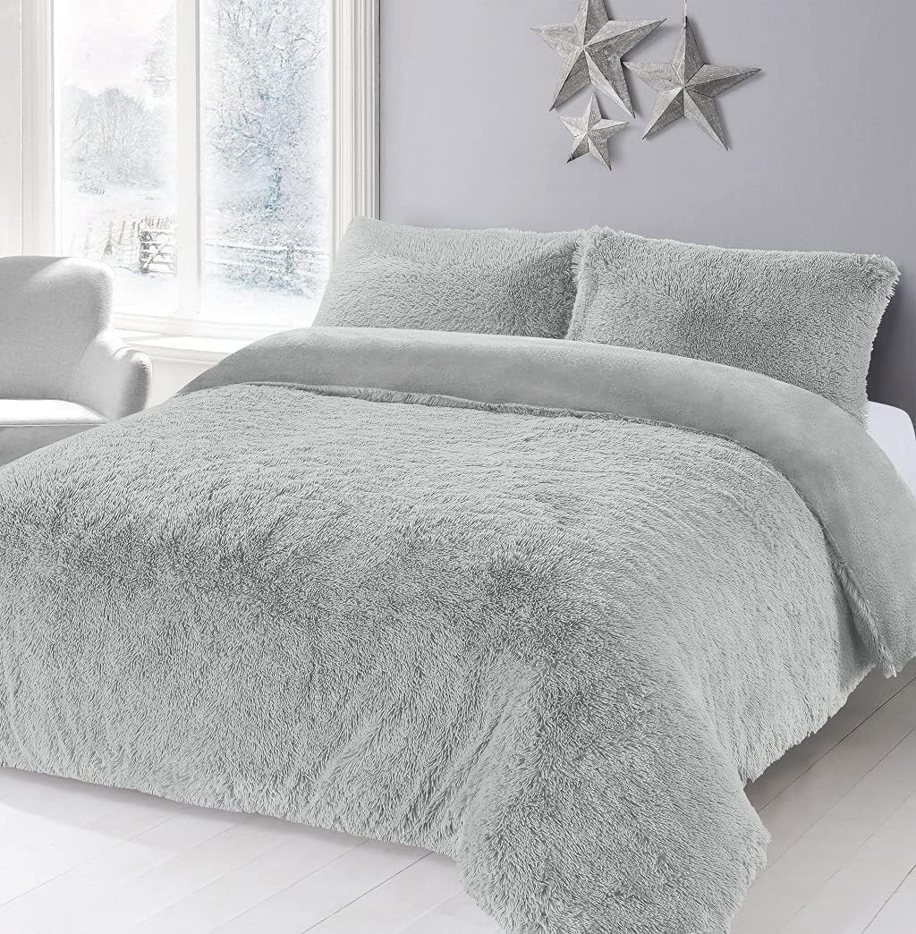 Hug & Snug Duvet Cover Fluffy Fur Fleece Cuddle Warm Quilt Bedding Set All Sizes