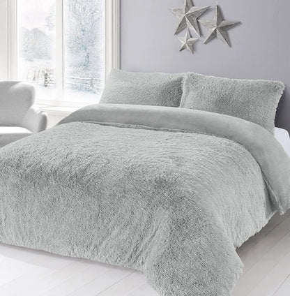 Hug & Snug Duvet Cover Fluffy Fur Fleece Cuddle Warm Quilt Bedding Set All Sizes