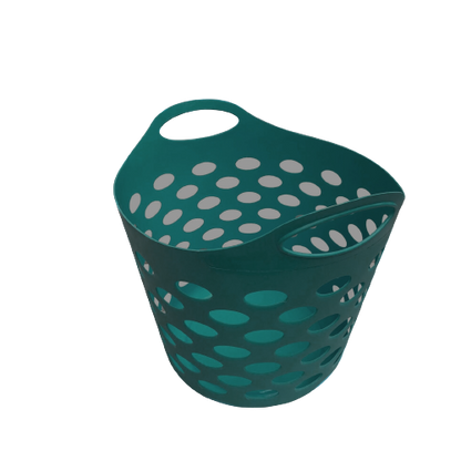 30L Plastic Laundry Basket With Handles Flexi Large Storage Round Hipster Hamper For Clothes Nursery & Home Organisation 13 Colours