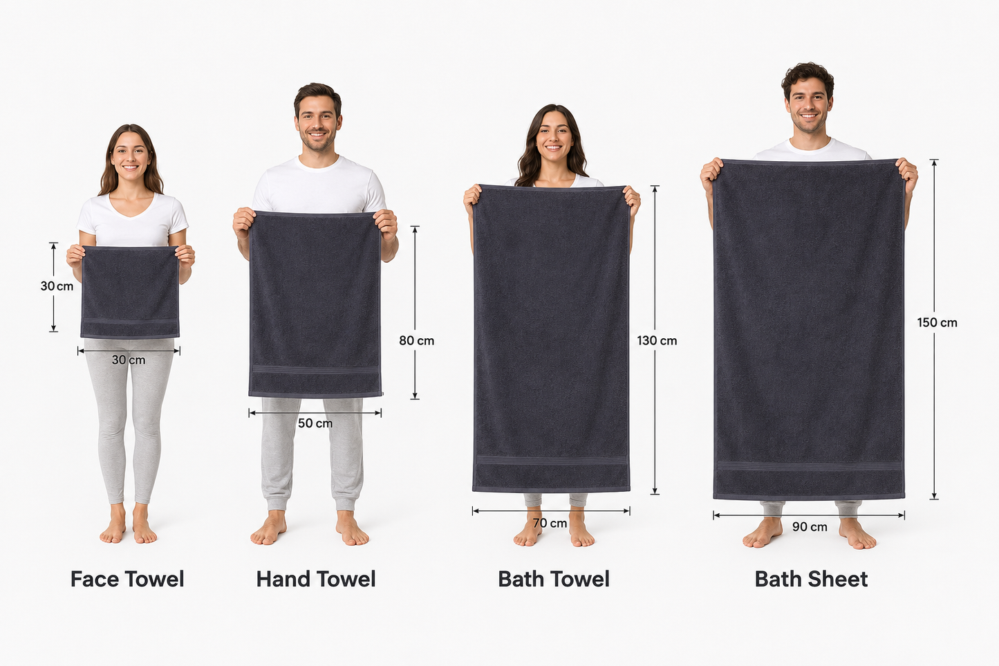 500 GSM Egyptian Cotton Luxury Towels – Super Soft Face Hand Bath Sheet