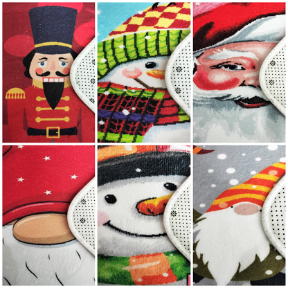 New Christmas Festive Pattern Memory Foam 2 Pieces Bath Mat and Pedestal Mat Set Anti Slip Extra Absorbent Super Soft Regular Size