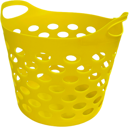 30L Plastic Laundry Basket With Handles Flexi Large Storage Round Hipster Hamper For Clothes Nursery & Home Organisation 13 Colours