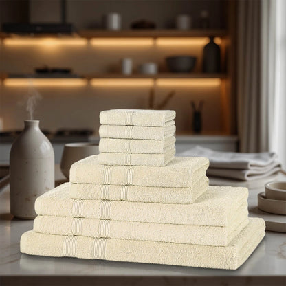 9 Piece 500GSM Luxury Cotton Towel Bale Set — 4 face cloths, 2 hand towels, 2 bath towels, 1 bath sheet available in 13 colours