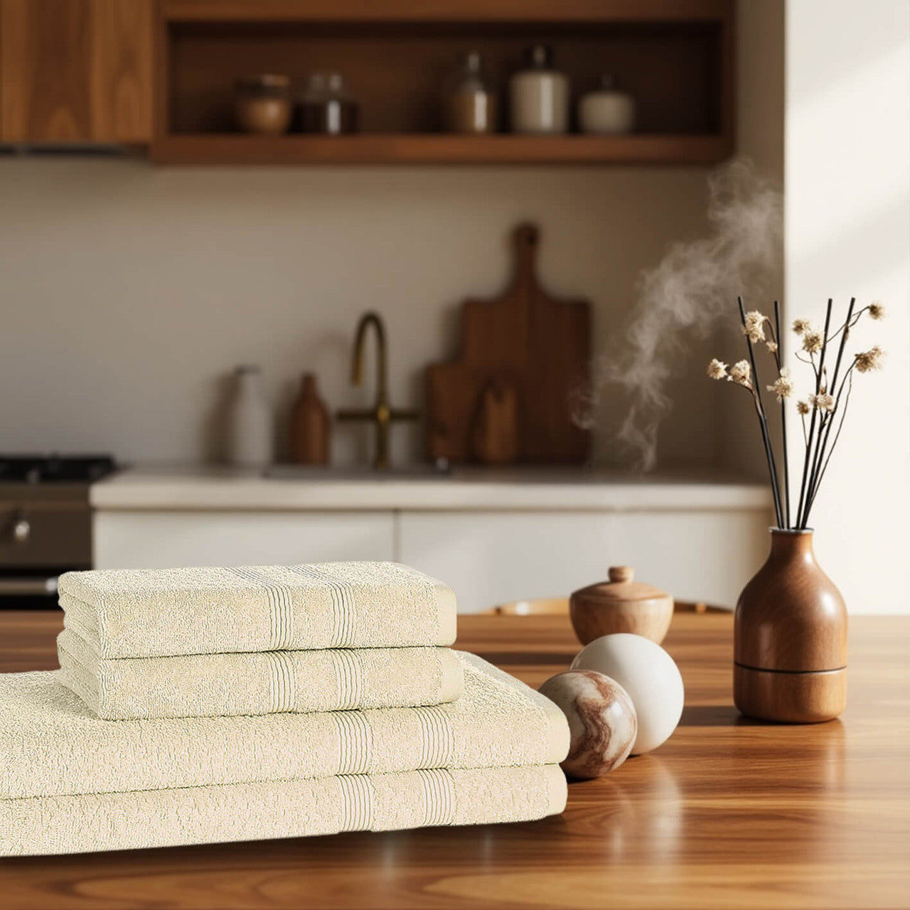 4 Piece 500 GSM 100% Cotton Towel Bale Set 2 bath 2 hand towels plush luxury