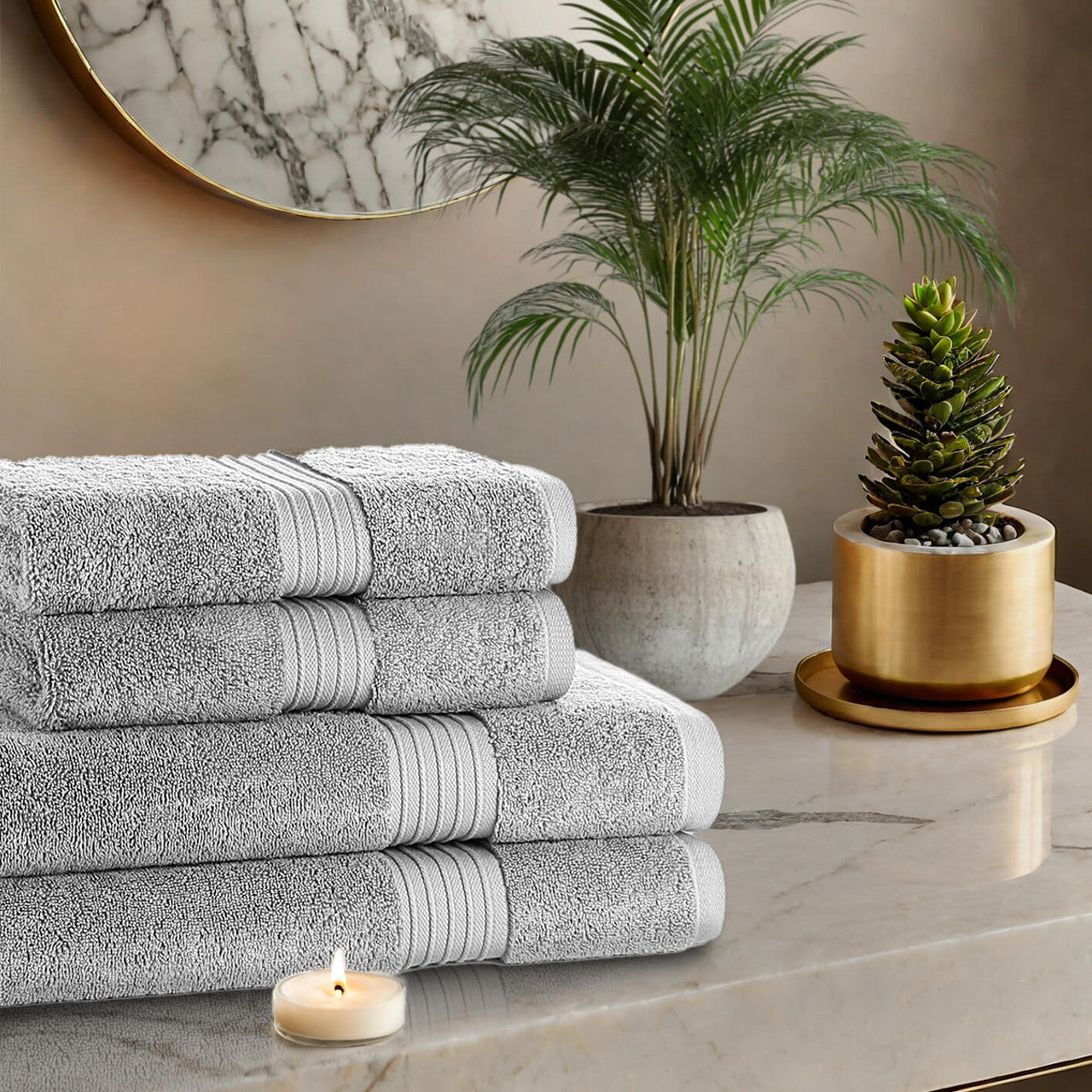 4 Piece 700GSM Royal Egyptian Luxury Cotton Towel Bale — 2 hand towels and 2 bath towels in 5 premium colours