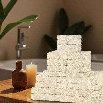 12 Piece 500GSM Luxury Cotton Towel Bale Set — 4 face cloths, 4 hand towels, 2 bath towels, 2 bath sheets in 13 colours